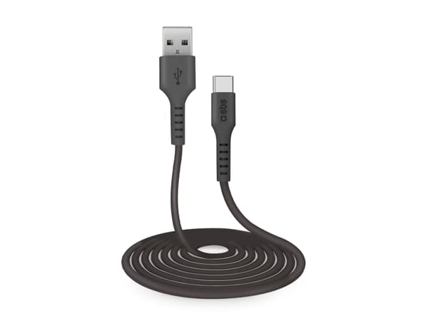 SBS TECABLETC3MTK, 3 m, USB A, USB C, USB 2.0, Svart