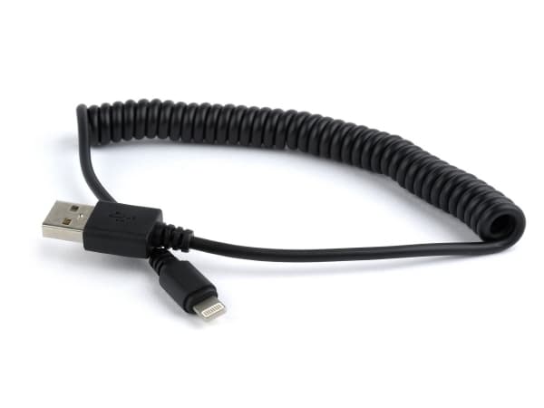 Cablexpert - Lightning-kabel - USB hane till Lightning hane - 1.5 m - skärmad - svart - formpressad, spiral