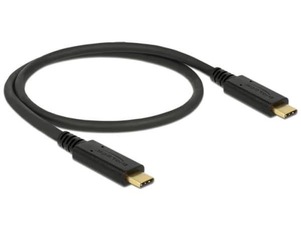 Delock - USB-kabel - 24 pin USB-C (hann) til 24 pin USB-C (hann) - USB 3.1 Gen 2 - 3 A - 50 cm - svart