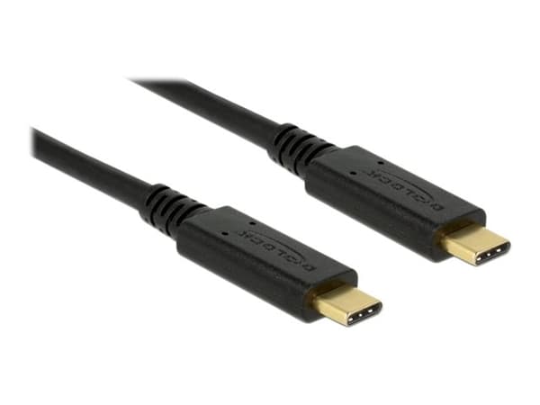 Delock - USB-kabel - 24 pin USB-C (hann) til 24 pin USB-C (hann) - USB 3.1 Gen 2 - 3 A - 50 cm - svart