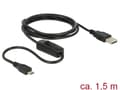 Miniatyrbilde 3 av 5: Delock - USB-kabel - Micro-USB type B (kun strøm) (hann) til USB (kun strøm) (hann) - 1.5 m - svart