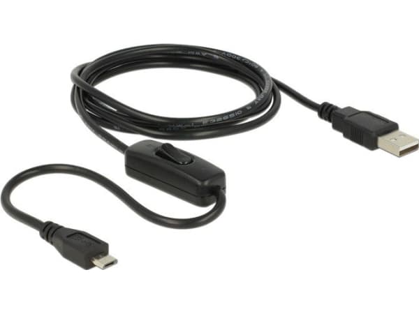 Delock - USB-kabel - Micro-USB type B (kun strøm) (hann) til USB (kun strøm) (hann) - 1.5 m - svart