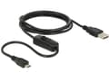 Miniatyrbilde 2 av 5: Delock - USB-kabel - Micro-USB type B (kun strøm) (hann) til USB (kun strøm) (hann) - 1.5 m - svart