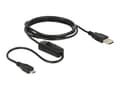 Miniatyrbilde 1 av 5: Delock - USB-kabel - Micro-USB type B (kun strøm) (hann) til USB (kun strøm) (hann) - 1.5 m - svart