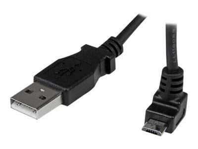 StarTech.com 1m Micro USB Cable Cord - A to Up Angle Micro B - Up Angled Micro USB Cable - 1x USB A (M), 1x USB Micro B (M) - Black (USBAUB1MU) - USB