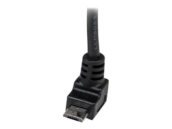StarTech.com 1m Micro USB Cable Cord - A to Up Angle Micro B - Up Angled Micro USB Cable - 1x USB A (M), 1x USB Micro B (M) - Black (USBAUB1MU) - USB
