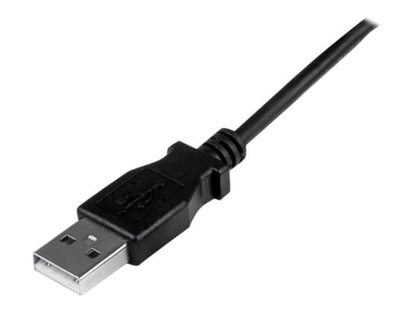 StarTech.com 1m Micro USB Cable Cord - A to Up Angle Micro B - Up Angled Micro USB Cable - 1x USB A (M), 1x USB Micro B (M) - Black (USBAUB1MU) - USB