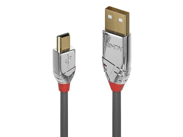 Lindy 36633, 3 m, USB A, Mini-USB B, USB 2.0, 0,48 Gbit/s, Grå