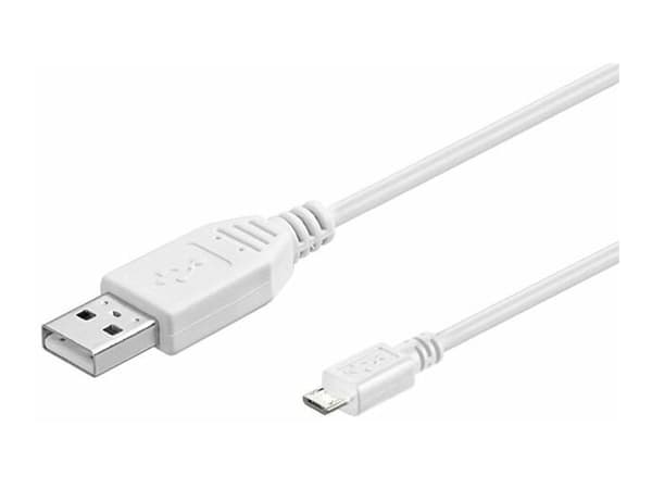 MicroConnect - USB-kabel - USB (han) til Micro-USB Type B (han) - USB 2.0 - 15 cm - hvit