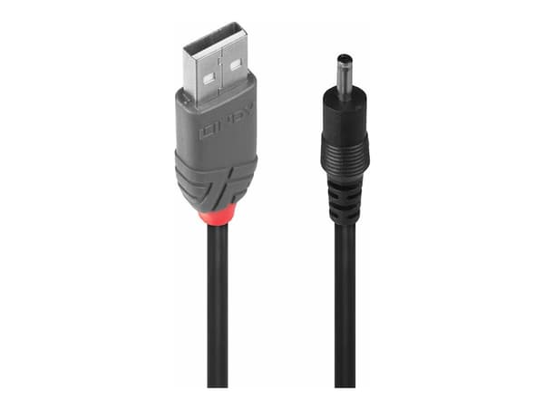 Lindy - USB-strømkabel - 3,5 x 1,35 mm DC-jakk hann til USB (kun strøm) hann - 1.5 m - svart