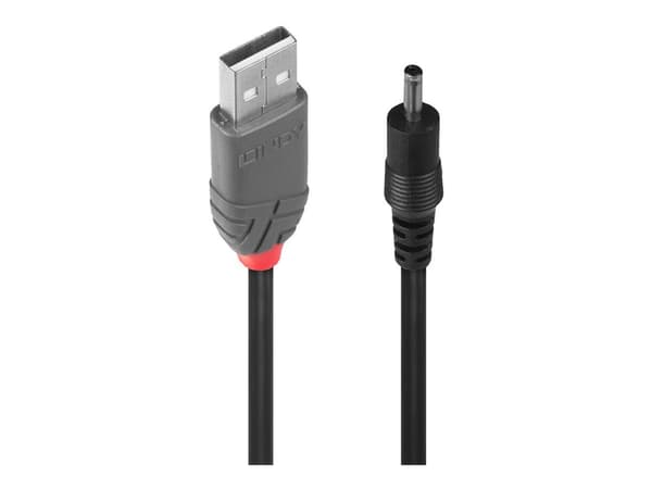Lindy - USB-strømkabel - 3,5 x 1,35 mm DC-jakk hann til USB (kun strøm) hann - 1.5 m - svart