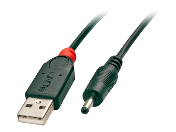 Lindy - USB-strømkabel - 3,5 x 1,35 mm DC-jakk hann til USB (kun strøm) hann - 1.5 m - svart