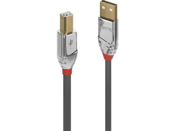Lindy 36640, 0,5 m, USB A, USB B, USB 2.0, 480 Mbit/s, Harmaa