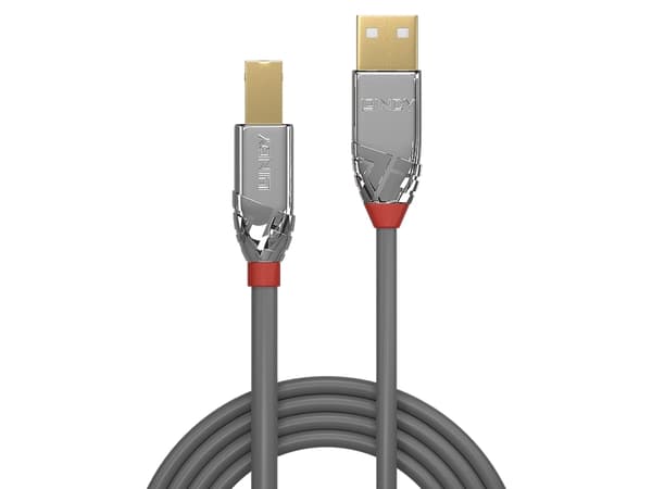 Lindy 36640, 0,5 m, USB A, USB B, USB 2.0, 480 Mbit/s, Harmaa