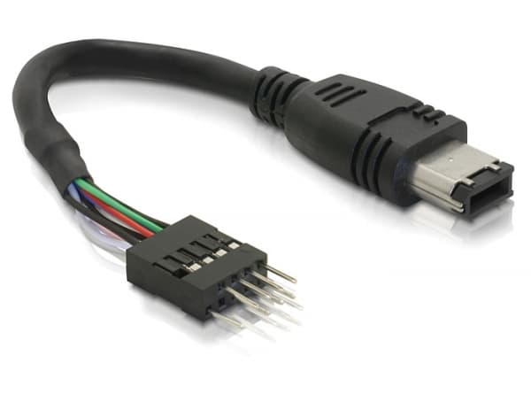 DeLOCK - IEEE 1394-kabel - 6-PIN FireWire (hann) til IEEE 1394 koblingsboks (hann) - 16,5 cm