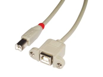 Lindy 31800, 0,5 m, USB B, USB B, Hane/Hona, 0,48 Gbit/s, Grå