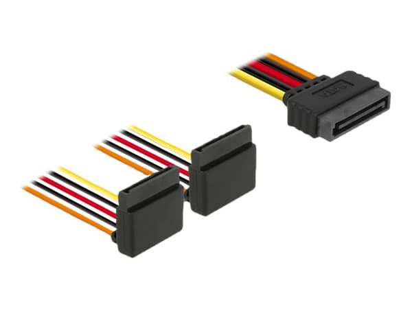 Delock - Strömadapter - SATA-ström (P) spärrad till SATA-ström (R) metallklämma - 3.3 / 5 / 12 V - 15 cm