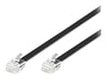 Miniatyrbild 1 av 2: MicroConnect - Telefonkabel - RJ-12 (hane) till RJ-12 (hane) - 6 m - platt - svart