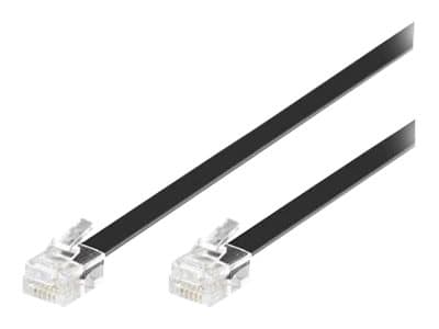 MicroConnect - Telefonkabel - RJ-12 (hane) till RJ-12 (hane) - 6 m - platt - svart