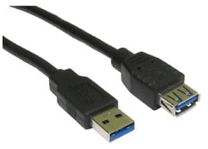 MicroConnect USB 3.0 - USB-förlängningskabel - USB typ A (hona) till USB typ A (hane) - USB 3.0 - 1 m - svart