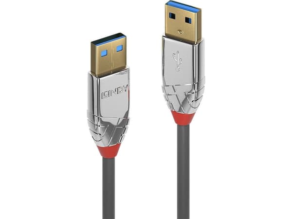 Lindy 36626, 1 m, USB A, USB A, USB 3.2 Gen 1 (3.1 Gen 1), 5 Gbit/s, Grå