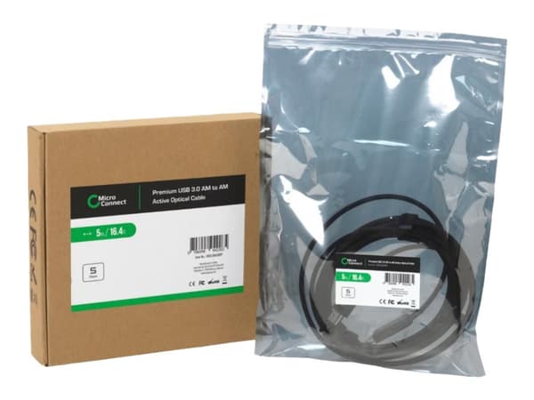 MicroConnect Premium - USB-kabel - USB typ A (hane) till USB typ A (hane) - USB 3.1 Gen 1 - 5 m - Active Optical Cable (AOC) - svart