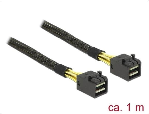 Delock - SAS intern kabel - SAS 6Gbit/s - 4 x Mini SAS HD (SFF-8643) til 4 x Mini SAS HD (SFF-8643) - 1 m - for P/N: 62703, 62704