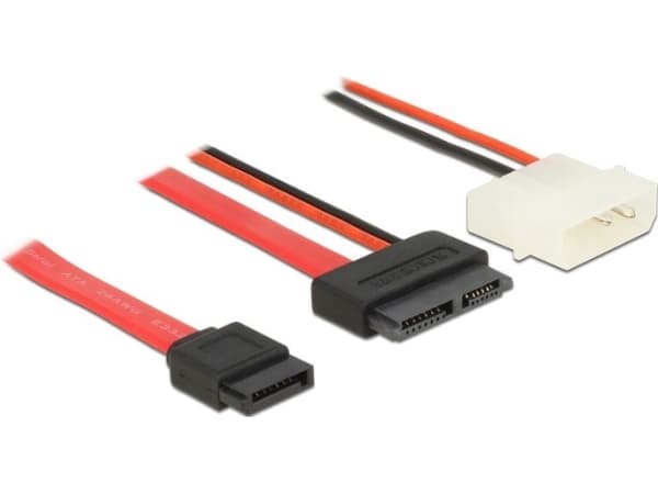 Delock - SATA-kabel - Smal SATA (hona) till 4 pin intern effekt, SATA - 50 cm