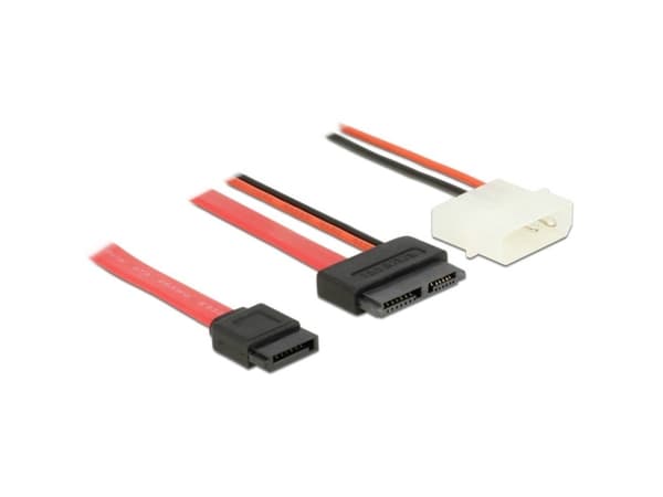 Delock - SATA-kabel - Smal SATA (hona) till 4 pin intern effekt, SATA - 50 cm