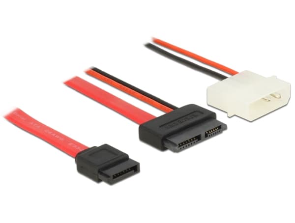 Delock - SATA-kabel - Smal SATA (hona) till 4 pin intern effekt, SATA - 50 cm
