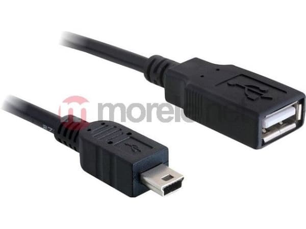 Delock - USB-kabel - USB (hunn) til mini-USB type B (hann) - USB 2.0 - 50 cm - svart