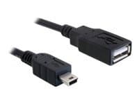 Delock - USB-kabel - USB (hunn) til mini-USB type B (hann) - USB 2.0 - 50 cm - svart