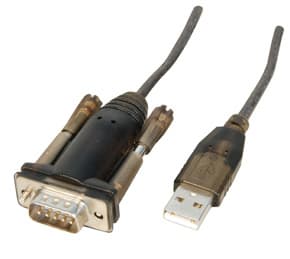 Lindy 42855 seriella kablar Grå, Transparent 1,5 m USB Type-A DB-9