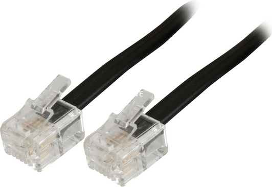 Goobay 10m RJ-11 kabel, 10 m, RJ-11, RJ-11, RJ-11, Sort, Hanstik, Hanstik