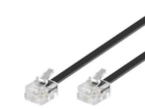 Goobay 10m RJ-11 kabel, 10 m, RJ-11, RJ-11, RJ-11, Sort, Hanstik, Hanstik