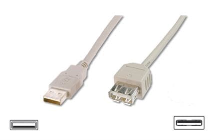 ASSMANN - USB-förlängningskabel - USB (hona) till USB (hona) - USB 2.0 - 1.8 m - formpressad - svart