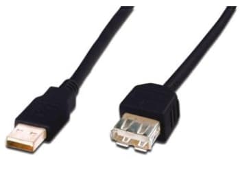 ASSMANN - USB-förlängningskabel - USB (hona) till USB (hona) - USB 2.0 - 1.8 m - formpressad - svart