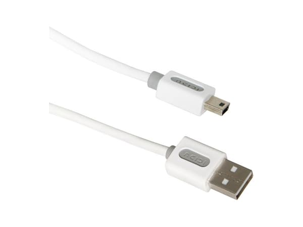 ICIDU USB 2.0 A-Bm Cable 1m White, 1 m, USB A, Mini-USB B, USB 2.0, Hankjønn/hankjønn, Hvit