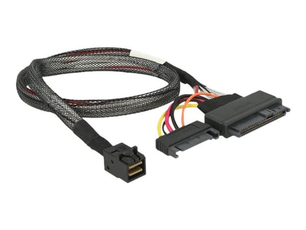Delock - SAS intern kabel - SFF-8643 (hann) til SATA-strøm, U.2 (SFF-8639) - 50 cm - svart - for P/N: 62696, 62703, 62704, 62710, 89458