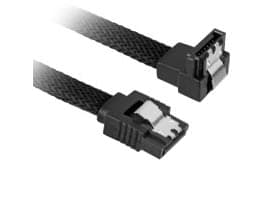 Sharkoon - SATA-kabel - Serial ATA 150/300/600 - SATA (hann) til SATA (hann) - 75 cm - 90°-kontakt - svart
