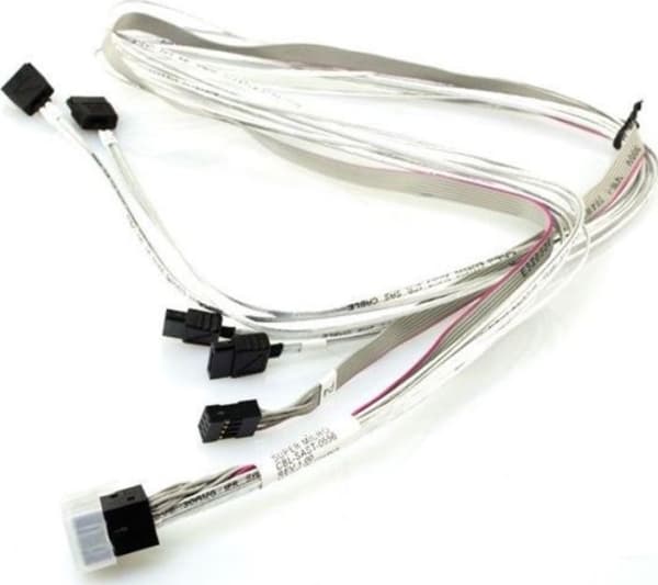 Supermicro - SAS intern kabel - med sidebånd - 4 x Mini SAS HD (SFF-8643) (hann) til SATA, sidebånd (hunn) - 90/90/75/75/75 cm