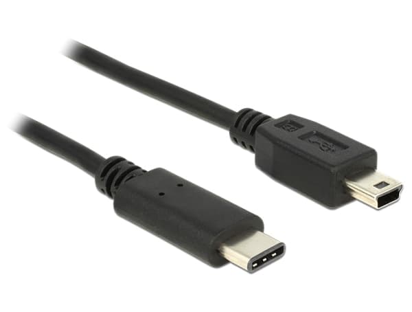 DeLOCK - USB-kabel - USB-C (han) til mini-USB Type B (han) - USB 2.0 - 500 mA - 50 cm - sort