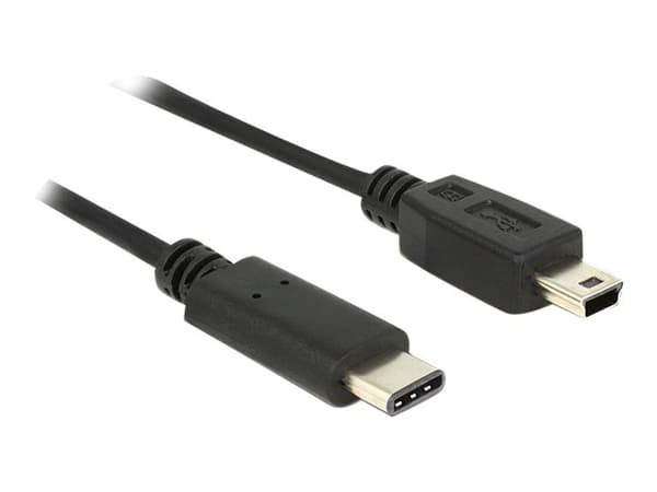 Delock - USB-kabel - 24 pin USB-C (hane) till mini-USB typ B (hane) - USB 2.0 - 500 mA - 50 cm - svart