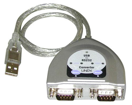 Lindy 42889, Sølv, 0,6 m, USB Type-A, DB-9, Hankjønn, Hankjønn