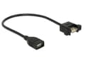 Miniatyrbild 4 av 5: Delock - Typbytare för USB - USB (hona) till USB (hona) - 25 cm - tumskruvar - svart
