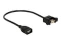 Miniatyrbild 1 av 5: Delock - Typbytare för USB - USB (hona) till USB (hona) - 25 cm - tumskruvar - svart