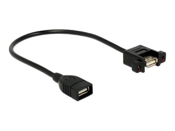 Delock - Typbytare för USB - USB (hona) till USB (hona) - 25 cm - tumskruvar - svart