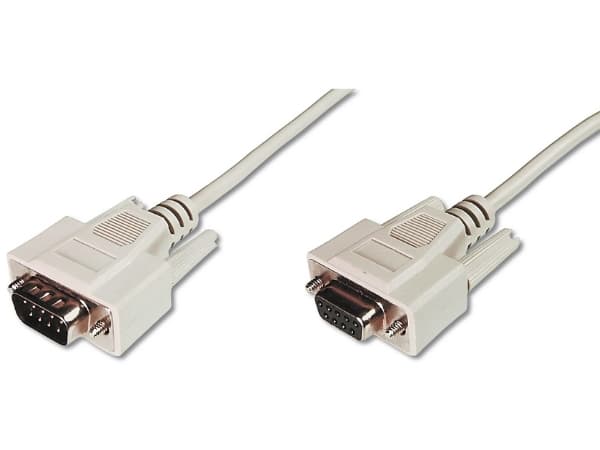 ASSMANN - Seriellforlengelseskabel - DB-9 (hunn) til DB-9 (hann) - 5 m - formstøpt, tommelskruer - beige