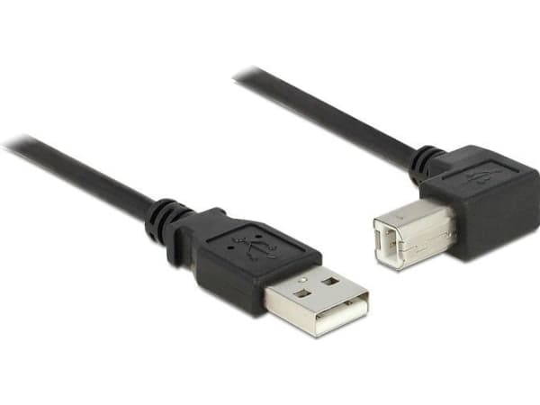 DeLOCK - USB-kaapeli - USB (han) til USB Type B (han) - USB 2.0 - 50 cm - 90° stikforbindelse - lajittelu