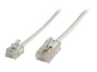 MicroConnect - Telefonledningskabel - 1 m - vit